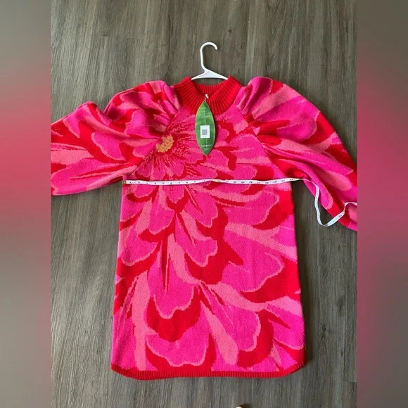 FARM Rio Bold Flowers Knit Mini Dress Large - Picture 5 of 5